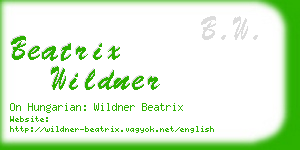 beatrix wildner business card